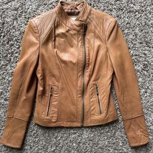 MICHAEL Michael Kors Camel Leather Jacket